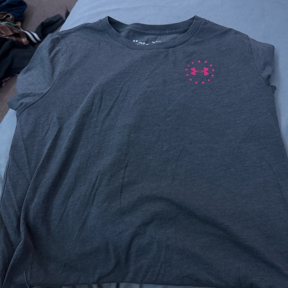 Grey and Pink USA Under Armour Tee